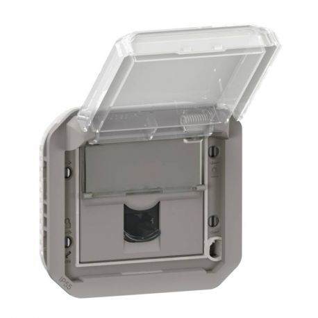 Prise RJ45 Plexo Legrand - Catégorie 6A STP - IP55 - A composer - Gris
