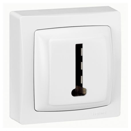 Prise téléphone 8 contacts appareillage saillie complet - blanc