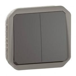 Commande double étanche 3 fonctions Plexo Legrand - 10A - à composer - Anthracite