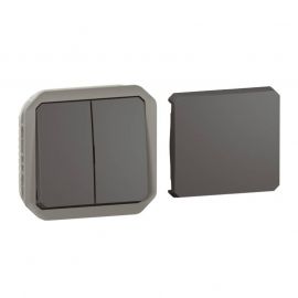 Transformeur étanche Plexo Legrand - Réversible 5 fonctions - Avec enjoliveur - Anthracite
