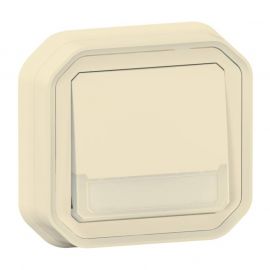 Poussoir NO-NF lumineux avec porte étiquette Plexo Legrand - 10A - IP55 - Complet- Beige