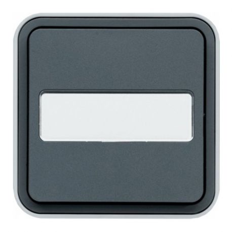 Bouton poussoir complet avec porte étiquette 1F Cubyko en saillie - gris