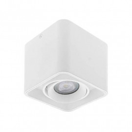 Plafonnier carré LUPO 1 Indigo - GU10 - 13W max - Orientable - Blanc
