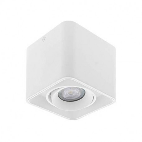 Plafonnier carré LUPO 1 Indigo - GU10 - 13W max - Orientable - Blanc