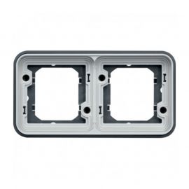 Support encastré double horizontal Cubyko - composable - IP55 - gris