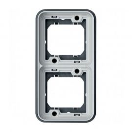 Support encastré double vertical Cubyko - composable - IP55 - gris