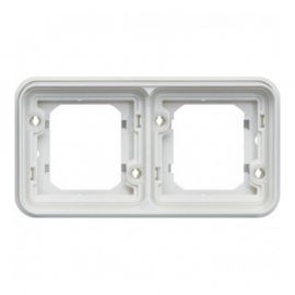 Support encastré double horizontal Cubyko - composable - IP55 - blanc