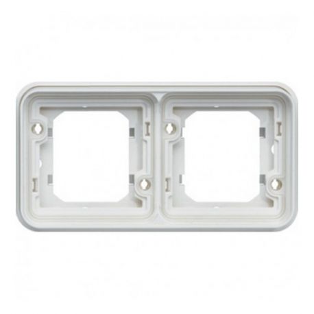 Support encastré double horizontal Cubyko - composable - IP55 - blanc