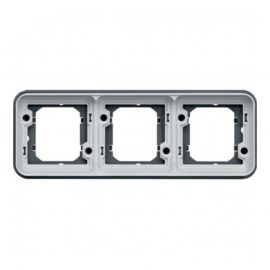 Support encastré triple horizontal Cubyko - composable - IP55 - gris