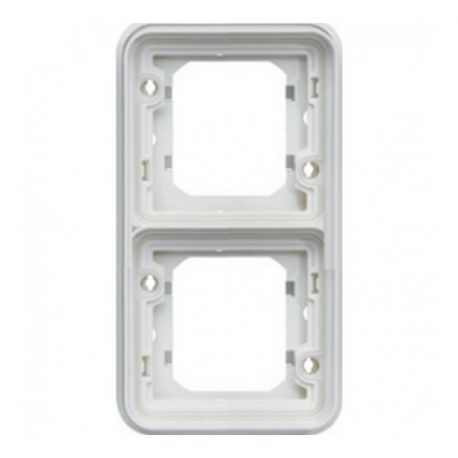 Support encastré double vertical Cubyko - composable - IP55 - blanc