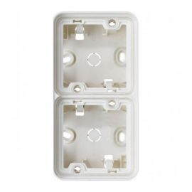 Boîte saillie double verticale vide Cubyko - composable - 2P - IP55 - blanc