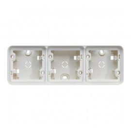 Boîte saillie triple horizontale vide Cubyko - composable - 3P - IP55 - blanc