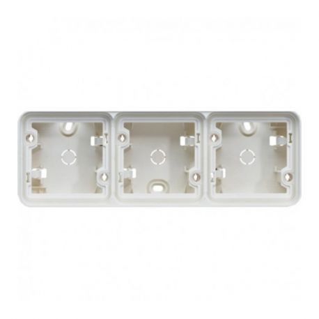 Boîte saillie triple horizontale vide Cubyko - composable - 3P - IP55 - blanc