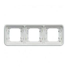 Support encastré triple horizontal Cubyko - composable - IP55 - blanc