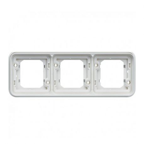 Support encastré triple horizontal Cubyko - composable - IP55 - blanc