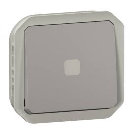 Interrupteur temporisé lumineux sans neutre Plexo Legrand - IP55 - 230V - A composer - Gris