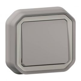 Bouton poussoir étanche NO Plexo Legrand - 10A - Complet - Encastré - Gris