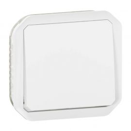 Bouton poussoir étanche Plexo Legrand - Avec enjoliveur - 10A - Blanc