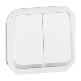 Commandes doubles lumineuses 3 fonctions Plexo Legrand - IP55 - A composer - Blanc