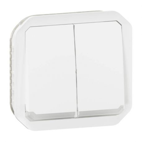 Commandes doubles lumineuses 3 fonctions Plexo Legrand - IP55 - A composer - Blanc