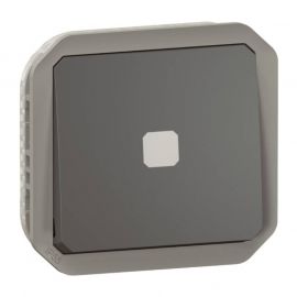 Interrupteur temporisé lumineux sans neutre Plexo Legrand - IP55 - 230V - A composer - Anthracite