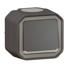 Va-et-vient étanche avec voyant lumineux Plexo Legrand - 10AX - IP55 - Complet - En saillie - Anthracite
