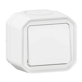 Bouton poussoir étanche NO Plexo Legrand - 10A - Complet - Blanc