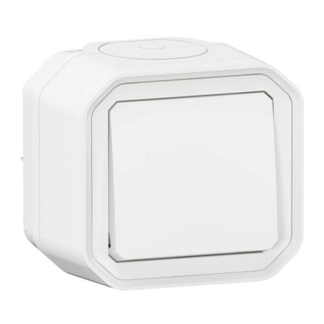 Bouton poussoir étanche NO Plexo Legrand - 10A - Complet - Blanc