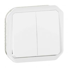 Commande double étanche 3 fonctions Plexo Legrand - 10A - à composer - Blanc