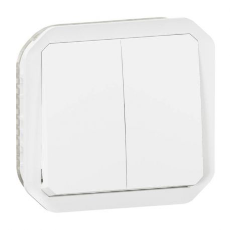 Commande double étanche 3 fonctions Plexo Legrand - 10A - à composer - Blanc
