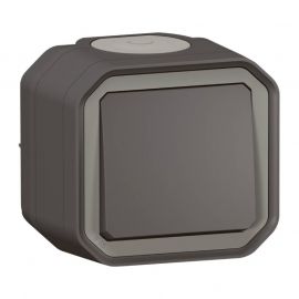 Bouton poussoir étanche NO Plexo Legrand - 10A - Complet - Anthracite