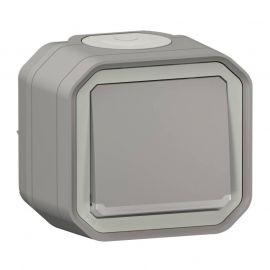 Va-et-vient étanche avec voyant lumineux Plexo Legrand - 10AX - IP55 - Complet - En saillie - Gris