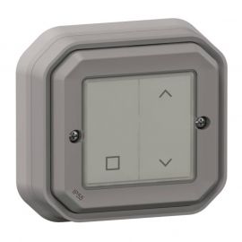 Commande volets roulants Self-e Plexo with Netatmo Legrand - Sans fil et sans pile - IP55 - Gris - Complet