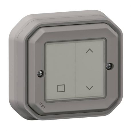 Commande volets roulants Self-e Plexo with Netatmo Legrand - Sans fil et sans pile - IP55 - Gris - Complet