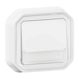 Poussoir lumineux Plexo Legrand - Porte étiquette - voyant étanche - Blanc