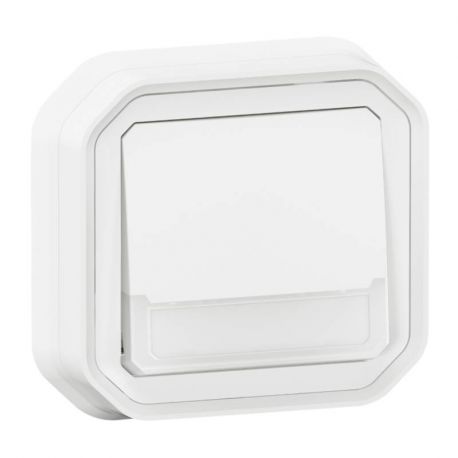Poussoir NO-NF lumineux porte-étiquette Plexo complet encastré gris LEGRAND 069824L