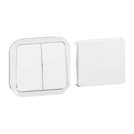 Transformeur étanche Plexo Legrand - Réversible 5 fonctions - Avec enjoliveur - Blanc