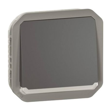 Interrupteur bipolaire Plexo Legrand - IP55 - 10AX - A composer - Anthracite