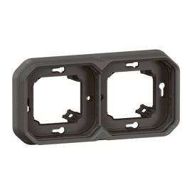 Support de plaque étanche Plexo Legrand - Pour montage encastré - 2 postes - Anthracite