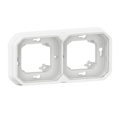 Support de plaque Plexo Legrand - IP55 - 2 postes horizontaux - Blanc