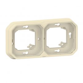 Support de plaque étanche Plexo Legrand - Pour montage encastré - 2 postes -Beige