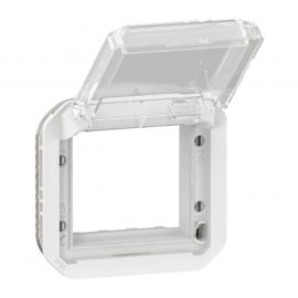 Adaptateur étanche à volet transparent Plexo Legrand - Pour intégration de fonction Mosaic - Blanc