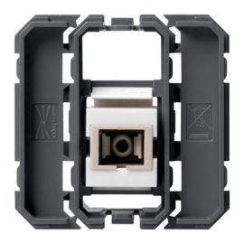 Prise optique type SC Hager Gallery - Prise traversante - 2 modules - Composable