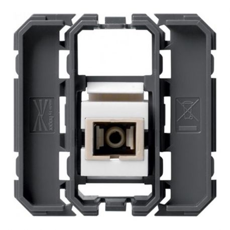 Prise optique type SC Hager Gallery - Prise traversante - 2 modules - Composable