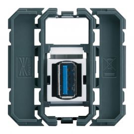 Prise USB 3.0 Hager Gallery - Prise traversante - 1P - Composable