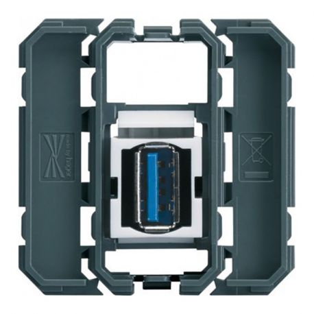 Prise USB 3.0 Hager Gallery - Prise traversante - 1P - Composable