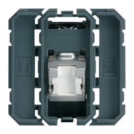Prise RJ45 Hager Gallery - Cat.6 STP - Incliné à 45° - Composable