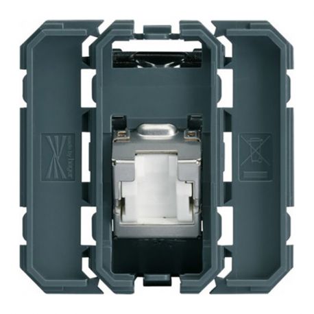 Prise RJ45 Hager Gallery - Cat.6 STP - Incliné à 45° - Composable
