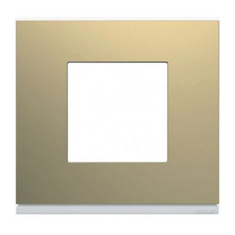Plaque Hager Gallery - Horizontale - 1 poste - Champagne - Entraxe 71mm
