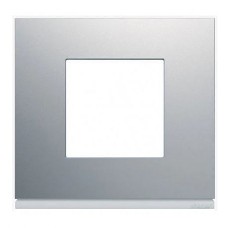 Plaque Hager Gallery - Horizontale - 1 poste - Titane - Entraxe 71mm